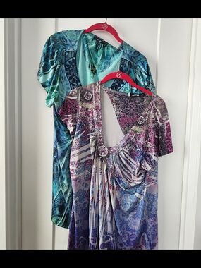 Apt. 9 Women's Multicolor Purple & Teal Printed Tunic